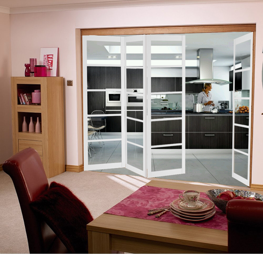 Roomfold Shoreditch White (primed) Internal Folding Sliding Doors
